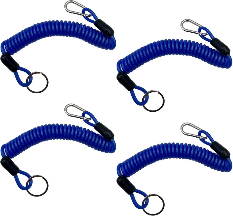 Rnigs 6FT Trailer Breakaway Coiled Cable, Trailer Brake Away Cable, Trailer Breakaway Safety Cable, Spring Towing Coiled Wire for RV Trailer Emergency Camper Breakaway Switch - Image 1